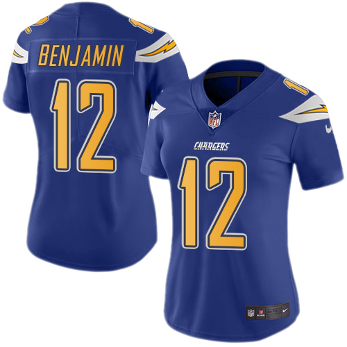 Los Angeles Chargers #12 Travis Benjamin Electric Blue Women's Stitched Limited Rush Jersey Womens