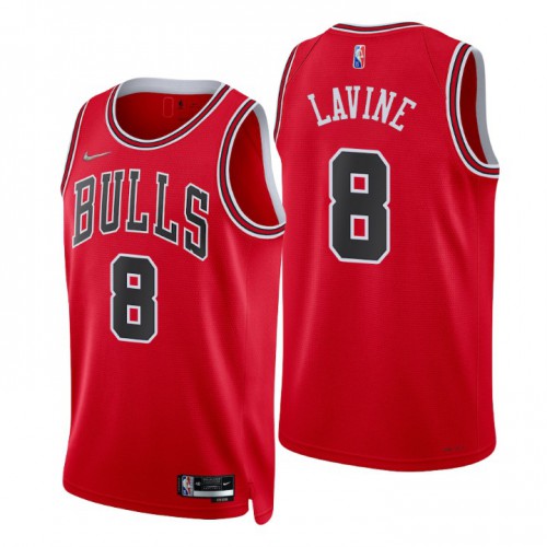 Chicago Bulls #8 Zach Lavine Red Mens 2021-22 75th Anniversary Diamond Swingman Jersey - Icon Edition Mens