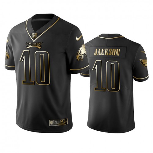 Philadelphia Eagles #10 Desean Jackson Black Golden Limited Edition Stitched Jersey Men's