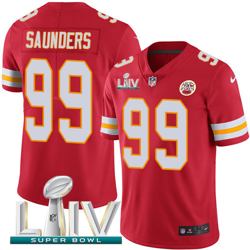 Kansas City Chiefs #99 Khalen Saunders Red Super Bowl LIV 2020 Team Color Men's Stitched Vapor Untouchable Limited Jersey Men's