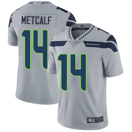 Seahawks #14 D.K. Metcalf Grey Alternate Men's Stitched Vapor Untouchable Limited Jersey