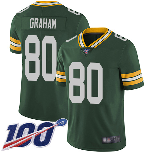 Green Bay Packers #80 Jimmy Graham Green Team Color Men's Stitched 100th Season Vapor Limited Jersey Men's