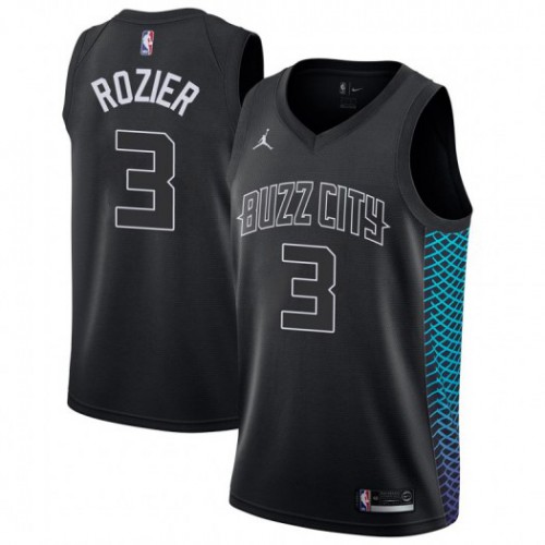 Charlotte Hornets #3 Terry Rozier Black Womens Jordan Swingman City Edition Jersey Womens