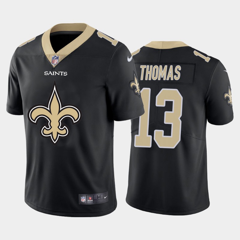 New Orleans Saints #13 Michael Thomas Black Men's Big Team Logo Vapor Limited Jersey