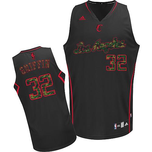 Los Angeles Clippers #32 Blake Griffin Black Camo Fashion Stitched Jersey Mens
