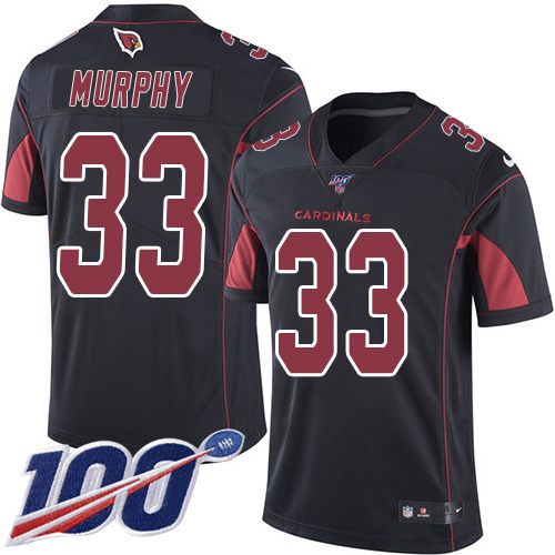 Arizona Cardinals #33 Byron Murphy Black Men's Stitched Limited Rush 100th Season Jersey Men's