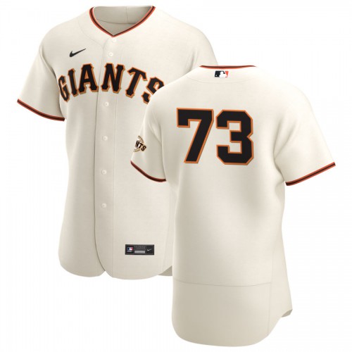 San Francisco San Francisco Giants #73 Caleb Baragar Men's Cream Home 2020 Authentic Player Jersey Men's
