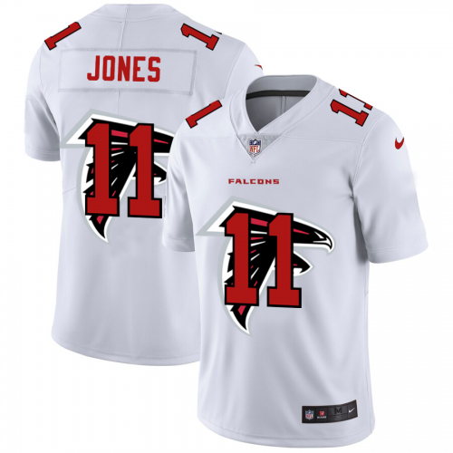 Atlanta Atlanta Falcons #11 Julio Jones White Men's Team Logo Dual Overlap Limited Jersey Men's
