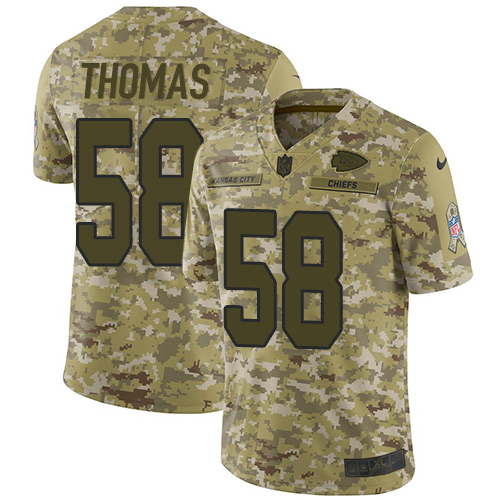Chiefs #58 Derrick Thomas Camo Men's Stitched Limited 2018 Salute To Service Jersey