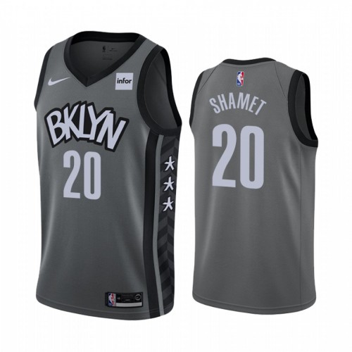 Brooklyn Nets #20 Landry Shamet Gray Womens Swingman Statement Edition Jersey Womens