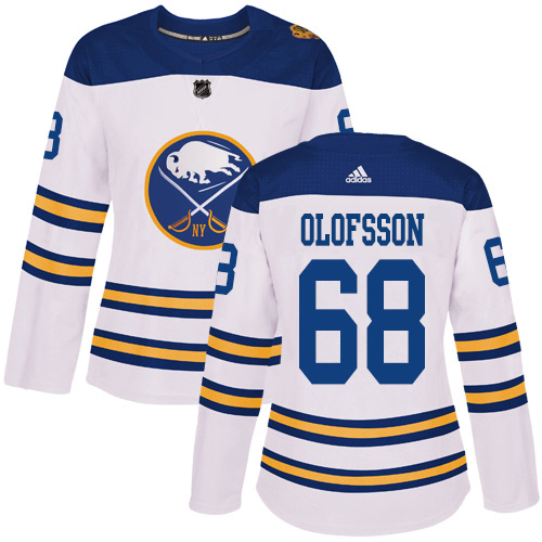 Adidas Buffalo Sabres #68 Victor Olofsson White Authentic 2018 Winter Classic Women's Stitched Jersey Womens