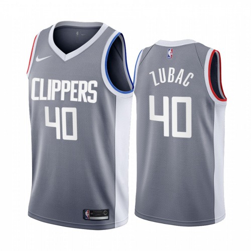 Los Angeles Los Angeles Clippers #40 Ivica Zubac Gray Swingman 2020-21 Earned Edition Jersey Mens