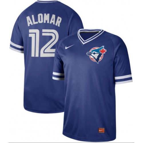 Toronto Blue Jays #12 Roberto Alomar Royal Authentic Cooperstown Collection Stitched Jersey Men's