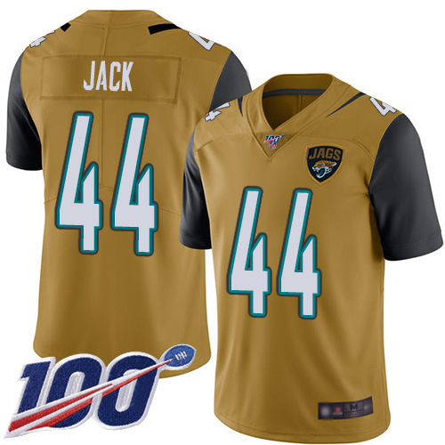 Jacksonville Jaguars #44 Myles Jack Gold Men's Stitched Limited Rush 100th Season Jersey Men's