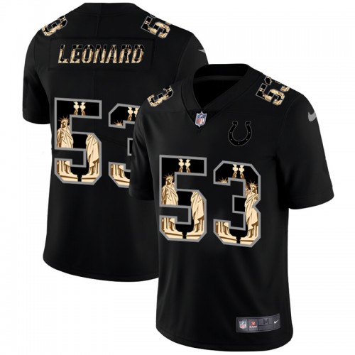 Indianapolis Indianapolis Colts #53 Darius Leonard Carbon Black Vapor Statue Of Liberty Limited Jersey Men's