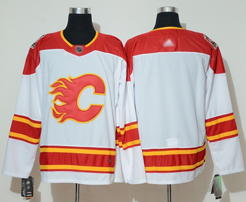 Adidas Flames Blank White Authentic 2019 Heritage Classic Stitched Jersey