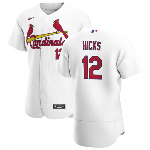 St. Louis St.Louis Cardinals #12 Jordan Hicks Men's White Home 2020 Authentic Player Jersey Men's