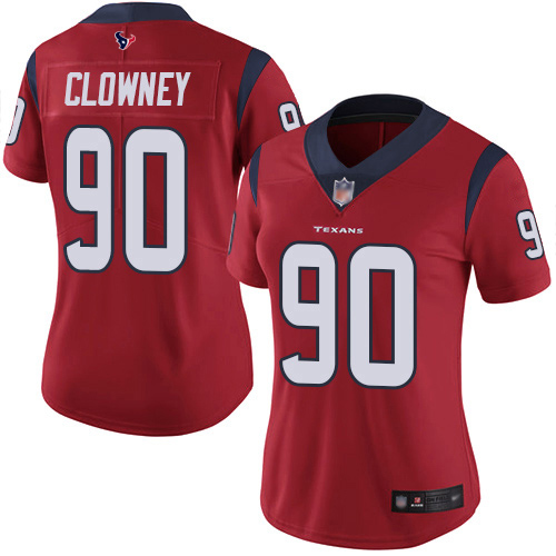 Houston Texans #90 Jadeveon Clowney Red Alternate Women's Stitched Vapor Untouchable Limited Jersey Womens