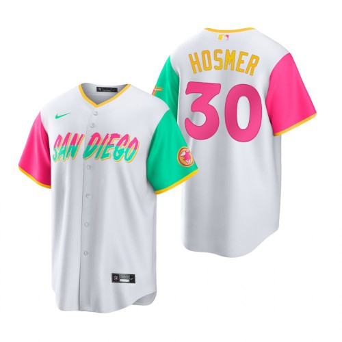 San Diego San Diego Padres #30 Eric Hosmer 2022 City Connect Men's Games Jersey - White Men's