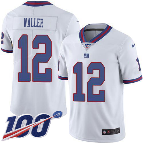 Giants #12 Darren Waller White Men's Stitched Limited Rush 100th Season Jersey