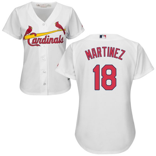 St.Louis Cardinals #18 Carlos Martinez White Home Women's Stitched Jersey Womens