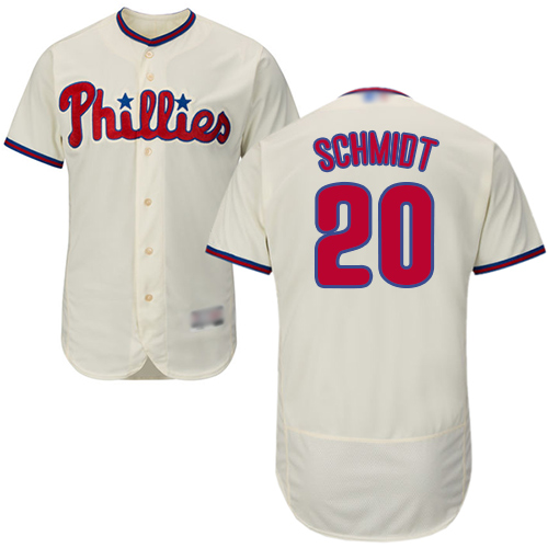 Philadelphia Phillies #20 Mike Schmidt Cream Flexbase Authentic Collection Stitched Jersey Men's