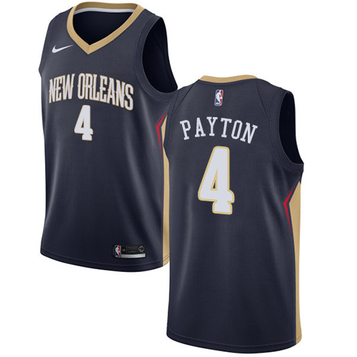 New Orleans Pelicans #4 Elfrid Payton Navy Swingman Icon Edition Jersey Mens