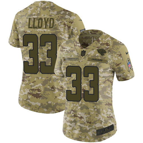 Jaguars #33 Devin Lloyd Camo Women's Stitched Limited 2018 Salute To Service Jersey