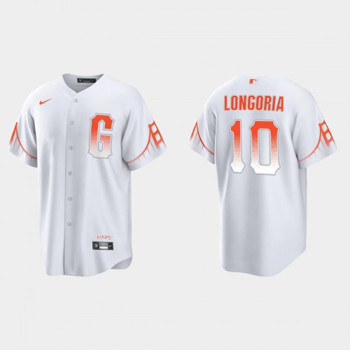 San Francisco San Francisco Giants #10 Evan Longoria Men's 2021 City Connect White Fan's Version Jersey Men's