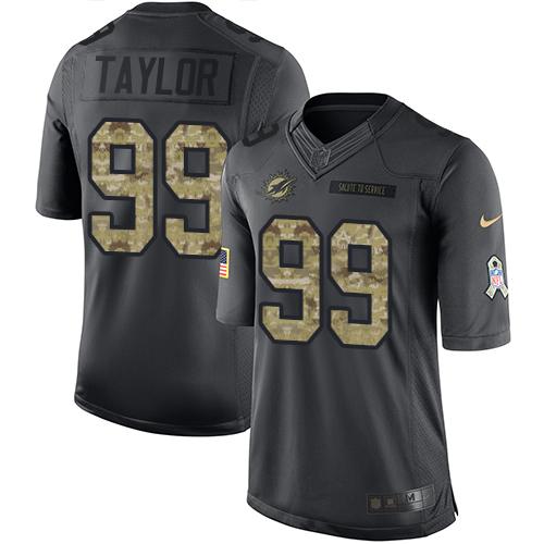 Miami Dolphins #99 Jason Taylor Black Men's Stitched Limited 2016 Salute to Service Jersey Men's