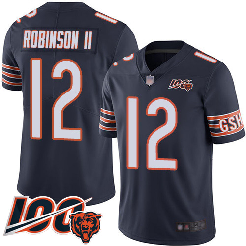 Chicago Bears #12 Allen Robinson II Navy Blue Team Color Men's Stitched 100th Season Vapor Limited Jersey Men's