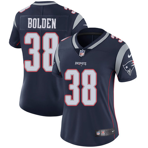 New England Patriots #38 Brandon Bolden Navy Blue Team Color Women's Stitched Vapor Untouchable Limited Jersey Womens