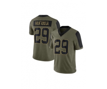 Men's Youth Women's San Francisco 49ers #29 Talanoa Hufanga 2021 Olive Salute To Service Limited Stitched Jersey