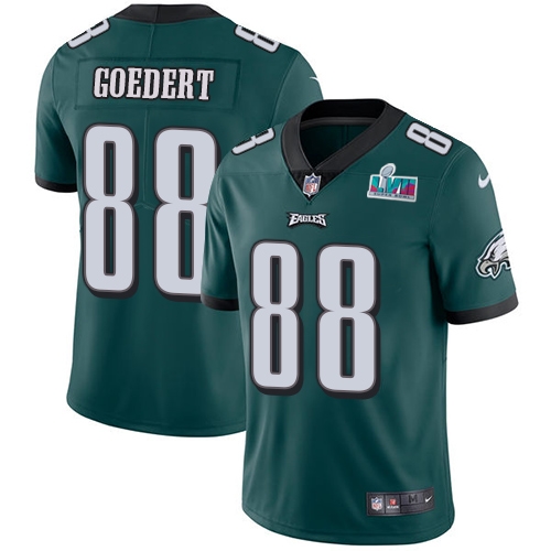 Eagles #88 Dallas Goedert Green Team Color Super Bowl LVII Patch Youth Stitched Vapor Untouchable Limited Jersey