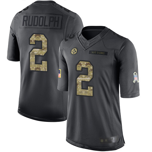 Pittsburgh Steelers #2 Mason Rudolph Black Youth Stitched Limited 2016 Salute to Service Jersey Youth