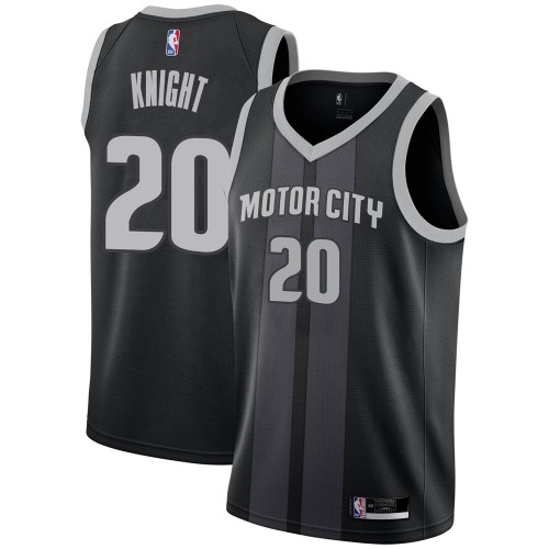 Detroit Pistons #20 Brandon Knight Black Womens Swingman City Edition 2018/19 Jersey Womens