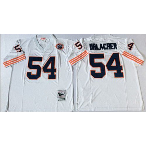Mitchell&Ness Chicago Bears #54 Brian Urlacher White Big No. Throwback Stitched Jersey Men's