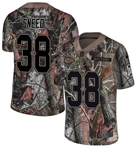 Chiefs #38 L'Jarius Sneed Camo Youth Stitched Limited Rush Realtree Jersey