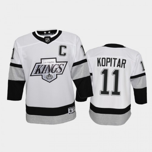 Adidas Los Angeles Kings #11 Anze Kopitar Youth 2021-22 Alternate Game Jersey - White Youth