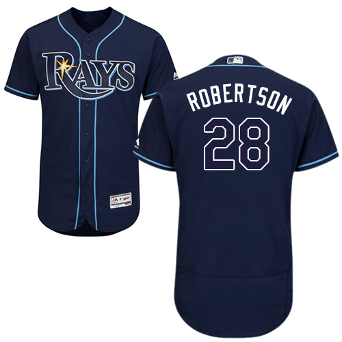 Tampa Bay Rays #28 Daniel Robertson Dark Blue Flexbase Authentic Collection Stitched Jersey Men's