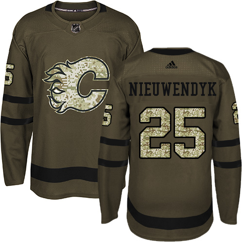 Adidas Calgary Flames #25 Joe Nieuwendyk Green Salute to Service Stitched Jersey Men's