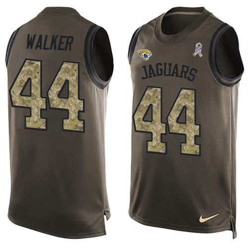 Jaguars #44 Travon Walker Green Men's Stitched Limited Salute To Service Tank Top Jersey