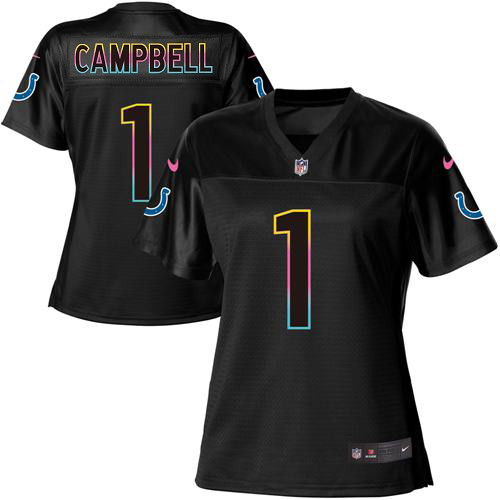 Colts #1 Parris Campbell Black Women's Fashion Game Jersey