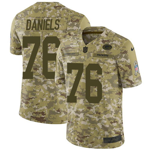 Green Bay Packers #76 Mike Daniels Camo Youth Stitched Limited 2018 Salute to Service Jersey Youth