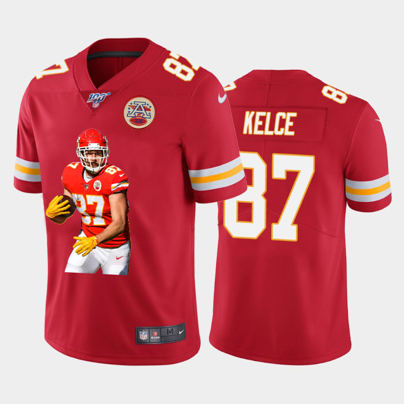 Kansas City Chiefs #87 Travis Kelce Team Hero Vapor Limited 100 Jersey Red