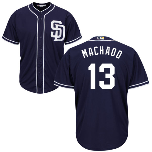 San Diego Padres #13 Manny Machado Navy blue Cool Base Stitched Youth Jersey Youth