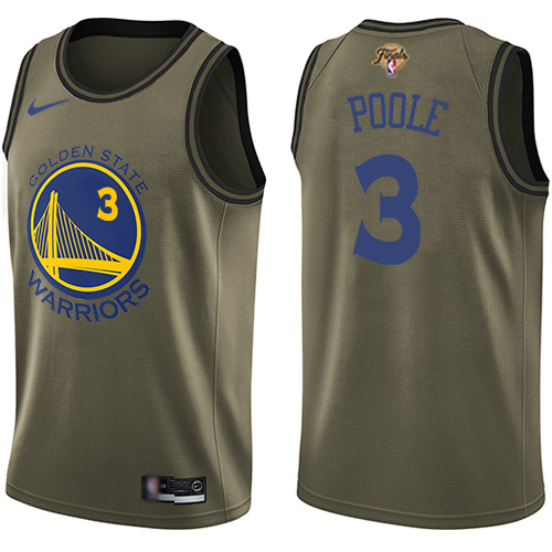 Golden State Warriors #3 Jordan Poole Green 2022 Finals Swingman Salute to Service Jersey Mens