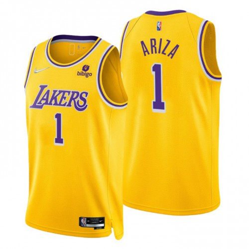 Los Angeles Lakers #1 Trevor Ariza Gold Mens 2021-22 75th Anniversary Diamond Swingman Jersey - Icon Edition Mens