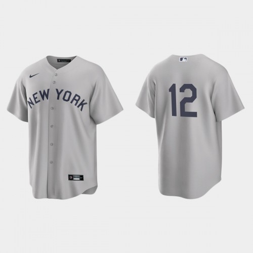 New York New York Yankees #12 Rougned Odor Men's Gray 2021 Field of Dreams Game Jersey Men's