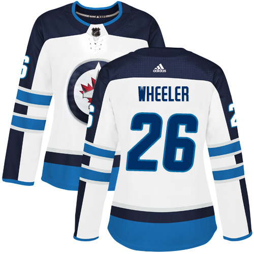 Adidas Winnipeg Jets #26 Blake Wheeler White Road Authentic Women's Stitched Jersey Womens